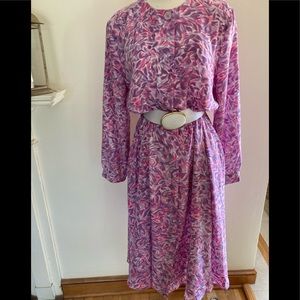 Vintage 70’s Schrader Belted Dress w/ Side Pockets